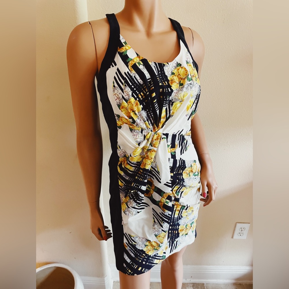Rebecca Minkoff silk printed racer back mini dress 4 s small